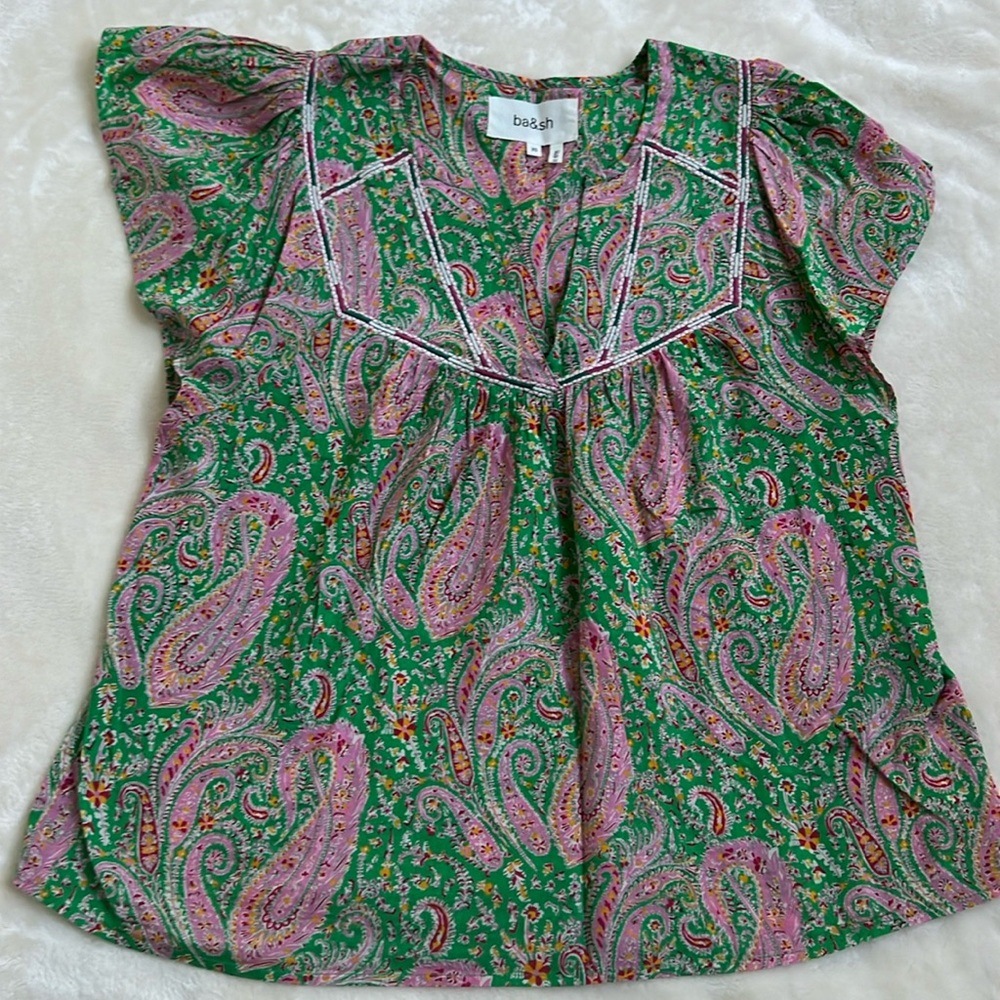Thin fine cotton Ba&sh top. Looks great with white jeans
